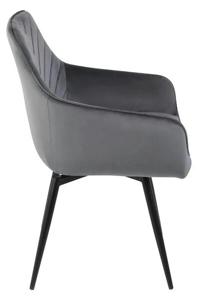 Scaun SERVIO, gri - Bluvel 14, stofa catifelata/metal, 55x58x88 cm