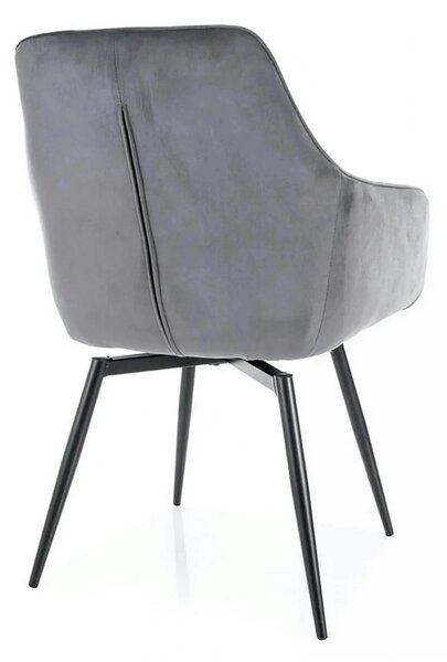 Scaun SERVIO, gri - Bluvel 14, stofa catifelata/metal, 55x58x88 cm