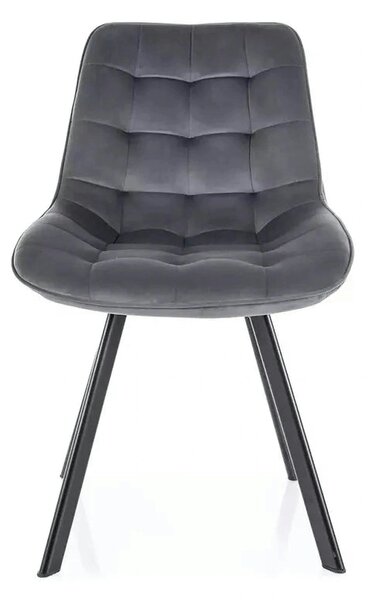 Scaun MONTI, gri - Bluvel 14, stofa catifelata/metal, 51x60x88 cm