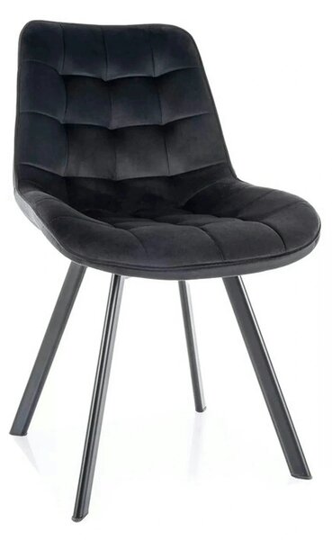 Scaun MONTI, negru - Bluvel 19, stofa catifelata/metal, 51x60x88 cm
