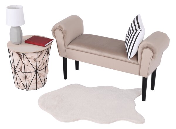 KONDELA Bancă, catifea Velvet, grej/negru, BURDA