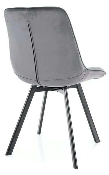 Scaun MONTI, gri - Bluvel 14, stofa catifelata/metal, 51x60x88 cm