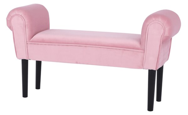 KONDELA Bancă, catifea Velvet, roz învechit/negru, BURDA