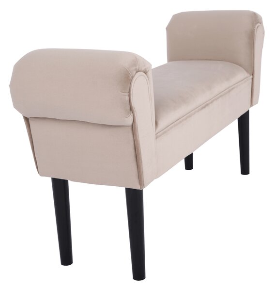 KONDELA Bancă, catifea Velvet, grej/negru, BURDA