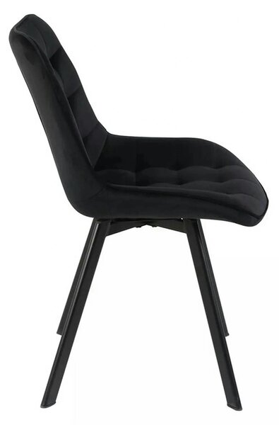 Scaun MONTI, negru - Bluvel 19, stofa catifelata/metal, 51x60x88 cm