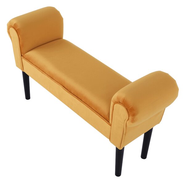 KONDELA Bancă, catifea Velvet, maro-miere/negru, BURDA