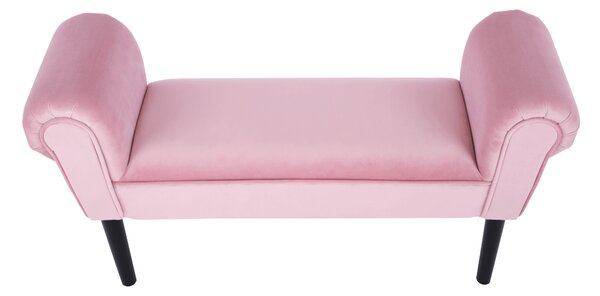 KONDELA Bancă, catifea Velvet, roz învechit/negru, BURDA