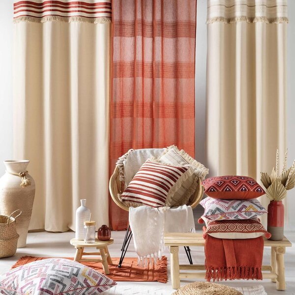 Draperie în culoare naturală din bumbac 140x240 cm Atlas – douceur d'intérieur