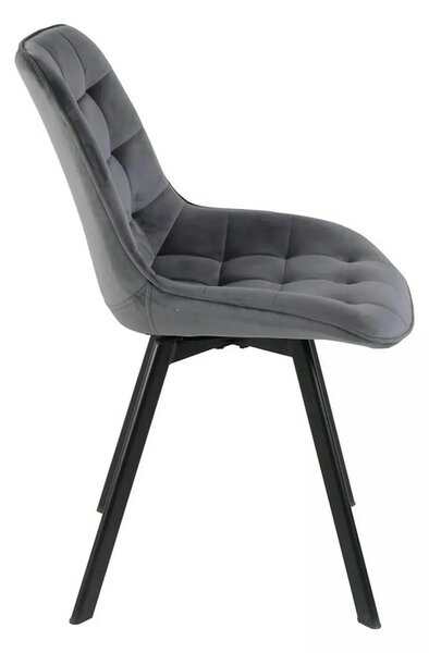 Scaun MONTI, gri - Bluvel 14, stofa catifelata/metal, 51x60x88 cm