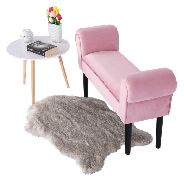 KONDELA Bancă, catifea Velvet, roz învechit/negru, BURDA