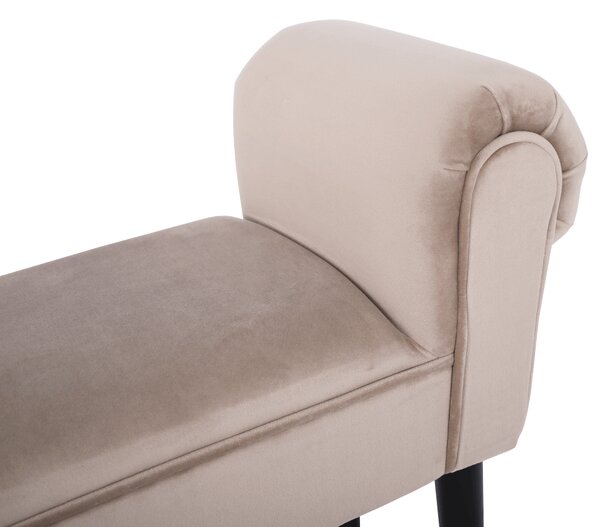 KONDELA Bancă, catifea Velvet, grej/negru, BURDA