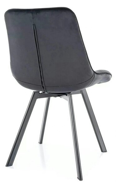 Scaun MONTI, negru - Bluvel 19, stofa catifelata/metal, 51x60x88 cm