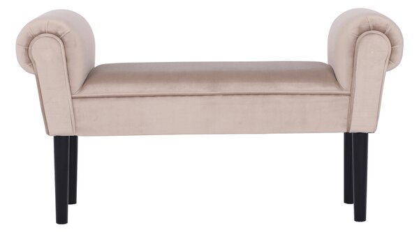 KONDELA Bancă, catifea Velvet, grej/negru, BURDA