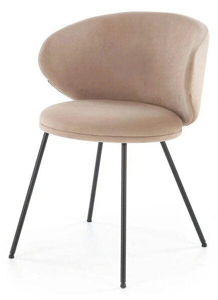 Scaun K587, bej - Mavel 38, stofa catifelata/otel, 60x58x77 cm