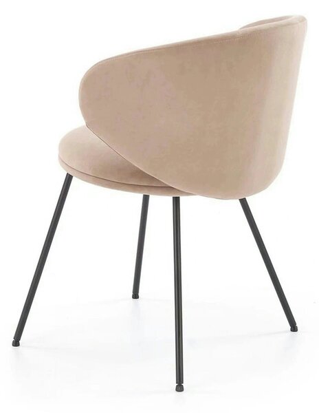 Scaun K587, bej - Mavel 38, stofa catifelata/otel, 60x58x77 cm