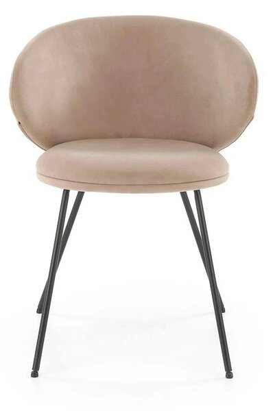 Scaun K587, bej - Mavel 38, stofa catifelata/otel, 60x58x77 cm
