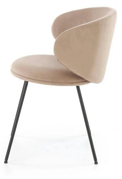 Scaun K587, bej - Mavel 38, stofa catifelata/otel, 60x58x77 cm