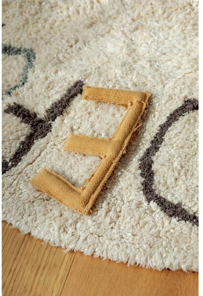 Covor de joacă pentru copii crem din bumbac ø120 cm ABC Color and Letters – Lorena Canals