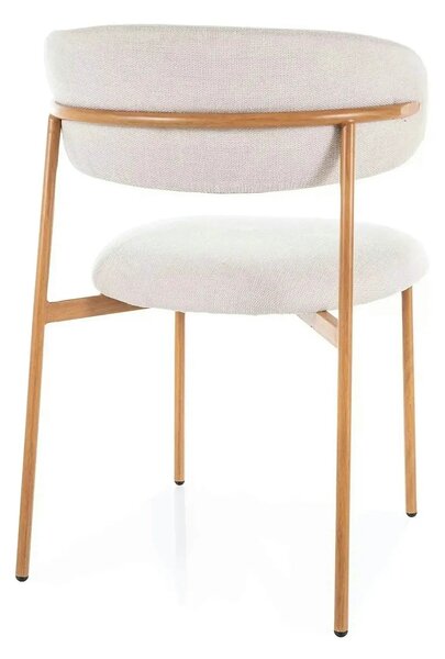 Scaun ELTON D, bej deschis - Brego 22/stejar, stofa clasica/metal, 56x