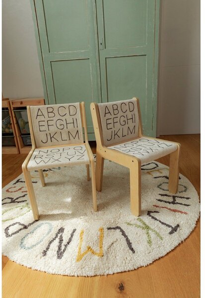 Covor de joacă pentru copii crem din bumbac ø120 cm ABC Color and Letters – Lorena Canals