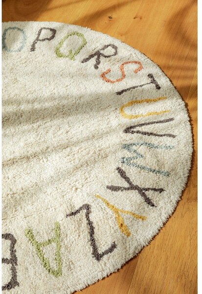 Covor de joacă pentru copii crem din bumbac ø120 cm ABC Color and Letters – Lorena Canals