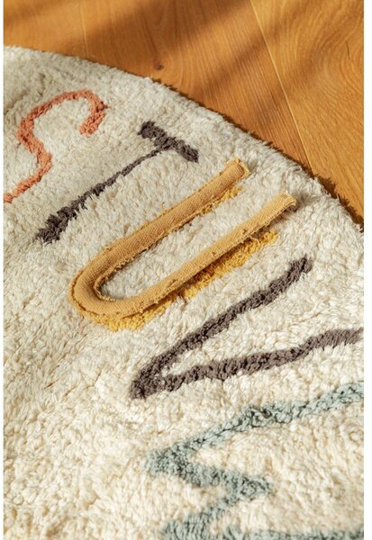 Covor de joacă pentru copii crem din bumbac ø120 cm ABC Color and Letters – Lorena Canals
