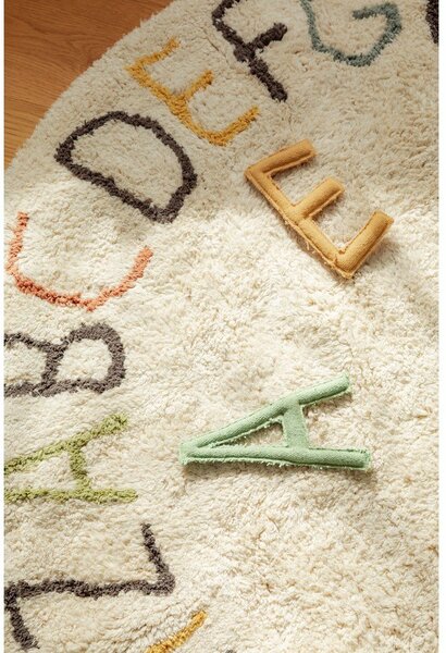 Covor de joacă pentru copii crem din bumbac ø120 cm ABC Color and Letters – Lorena Canals