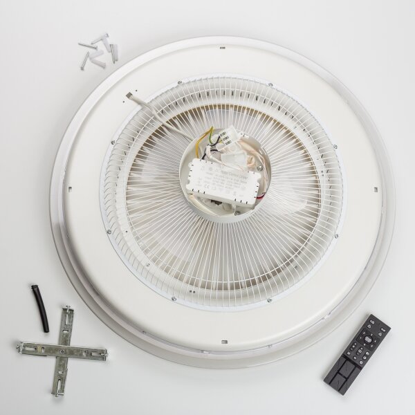 Plafonieră LED dimabilă cu ventilator Brilagi RONDA LED/48W/230V argintiu + telecomandă