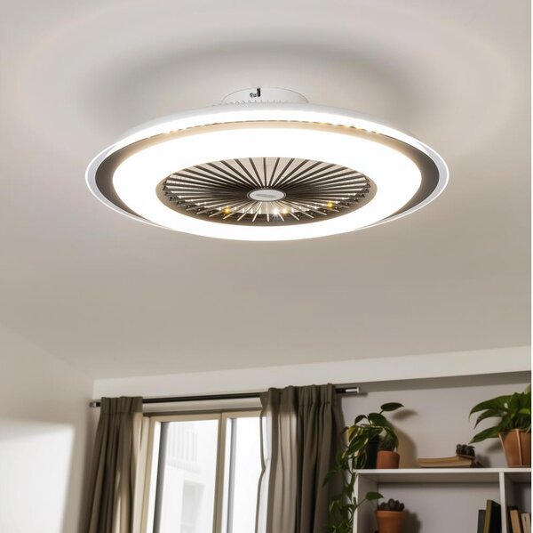 Plafonieră LED dimabilă cu ventilator Brilagi RONDA LED/48W/230V negru + telecomandă