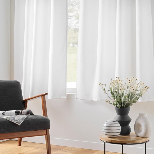 Draperie albă termoizolantă din microfibră 135x180 cm Micropolar – douceur d'intérieur