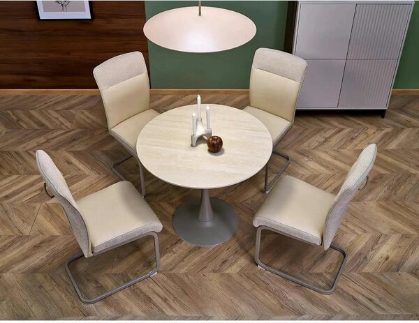 Scaun K584, bej/casmir, stofa clasica/otel, 46x60x100 cm