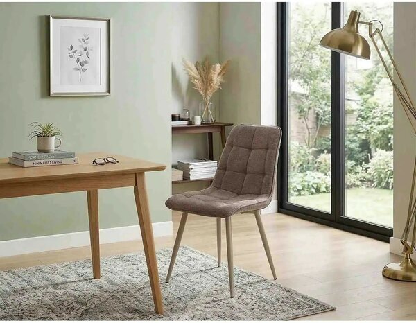Scaun CHIC, bej - Brego 34, stofa clasica/metal, 50x58x88 cm