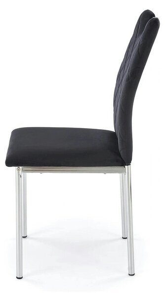 Scaun K578, negru - HLR 66/argintiu, stofa catifelata/otel, 43x53x93 c