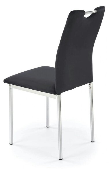 Scaun K578, negru - HLR 66/argintiu, stofa catifelata/otel, 43x53x93 c
