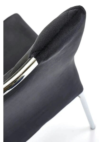 Scaun K578, negru - HLR 66/argintiu, stofa catifelata/otel, 43x53x93 c