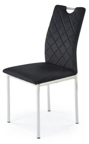 Scaun K578, negru - HLR 66/argintiu, stofa catifelata/otel, 43x53x93 c