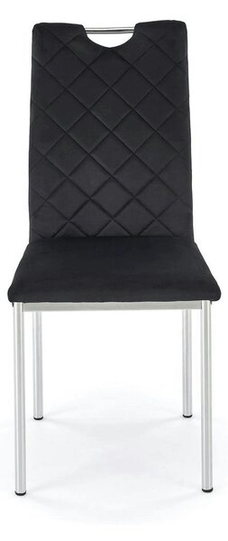 Scaun K578, negru - HLR 66/argintiu, stofa catifelata/otel, 43x53x93 c