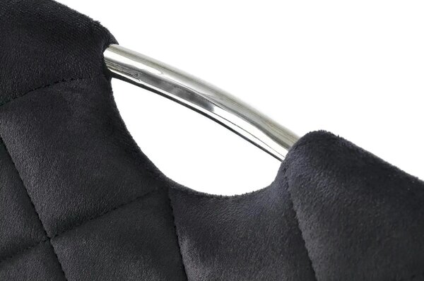 Scaun K578, negru - HLR 66/argintiu, stofa catifelata/otel, 43x53x93 c