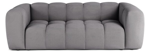 Canapea gri cu tapițerie din catifea 225 cm Cube – Bonami Selection
