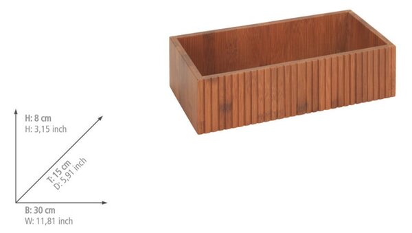 Cutie de depozitare în culoare naturală din bambus 30x15x8 cm Mera – Wenko