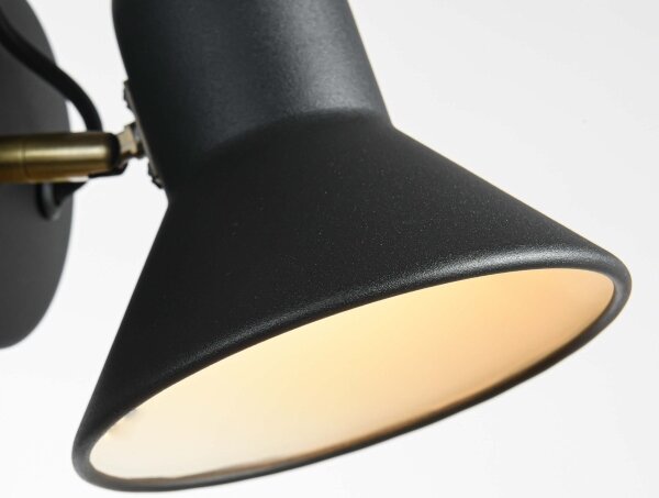 Aplica de perete cu spot ASTAMA 1xE27/40W/230V, negru/alamă