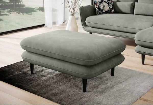 Taburet SOLANO, stofa catifelata gri - Riviera 91, 108x74x45 cm