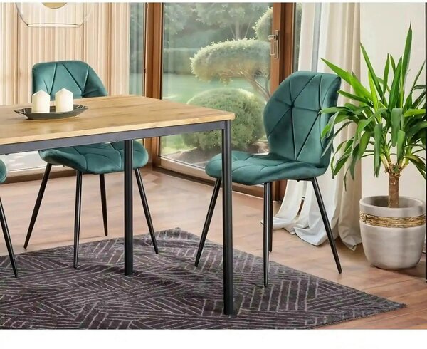 Scaun RICK, verde inchis - Bluvel 78, stofa catifelata/metal, 48x41x86