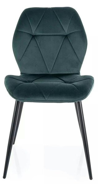 Scaun RICK, verde inchis - Bluvel 78, stofa catifelata/metal, 48x41x86