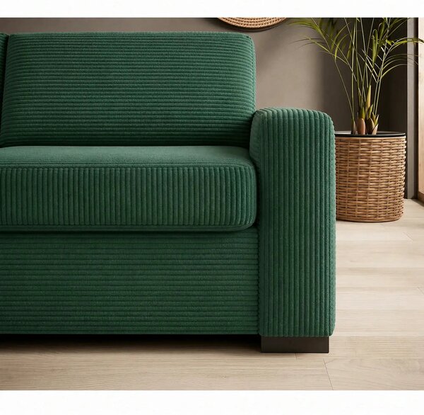 Canapea extensibila VANILLA 160, stofa catifelata verde - Cloud 39, 22