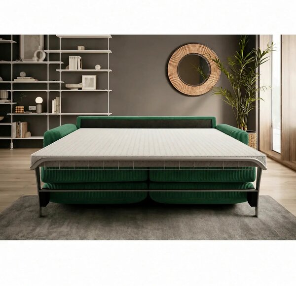Canapea extensibila VANILLA 160, stofa catifelata verde - Cloud 39, 22