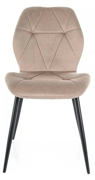 Scaun RICK, bej - Bluvel 40, stofa catifelata/metal, 48x56x86 cm