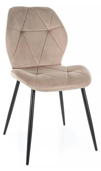 Scaun RICK, bej - Bluvel 40, stofa catifelata/metal, 48x56x86 cm