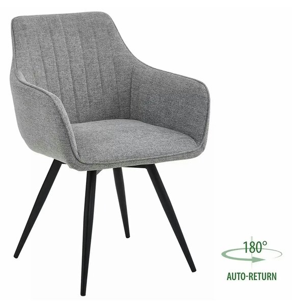 Scaun BALLO, gri/negru, stofa clasica/metal, 56x58x84 cm