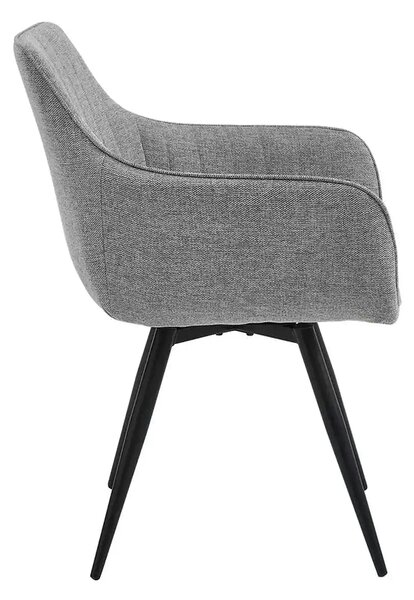 Scaun BALLO, gri/negru, stofa clasica/metal, 56x58x84 cm